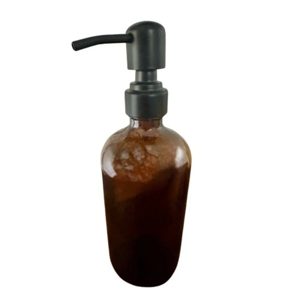 NEW Brown Glass Soap Dispenser